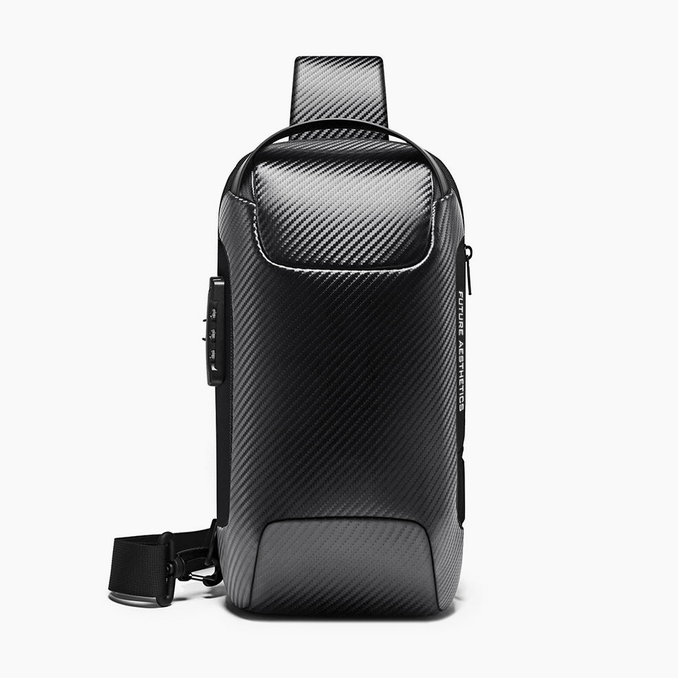 Compact Anti-Theft Crossbody Bag for Daily Use – Secure & Minimalist – Bange Iconic II #color_carbon_black