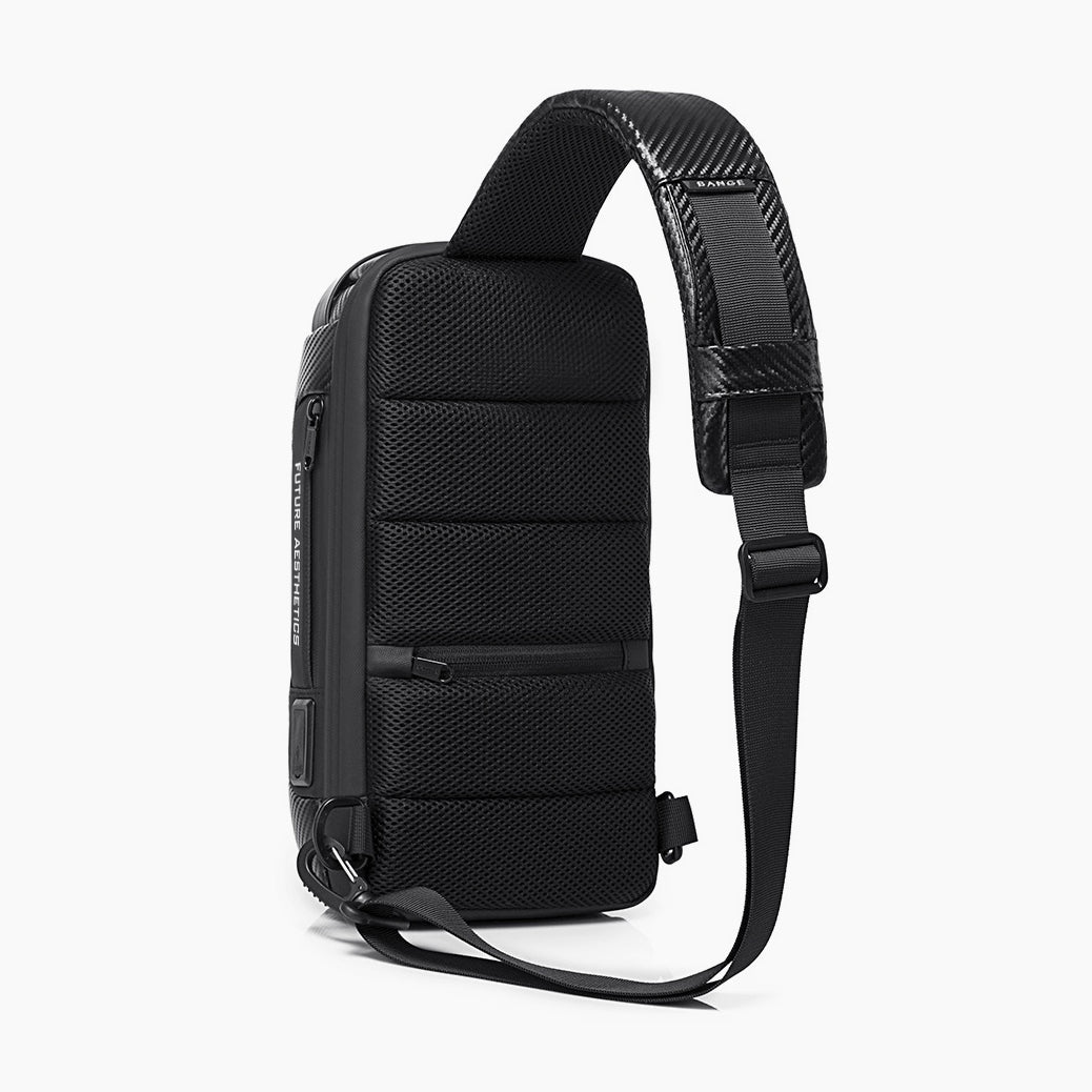 Compact Anti-Theft Crossbody Bag for Daily Use – Secure & Minimalist – Bange Iconic II #color_carbon_black